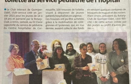 Le Club Interact de Quimper-Odet dans le Télégramme